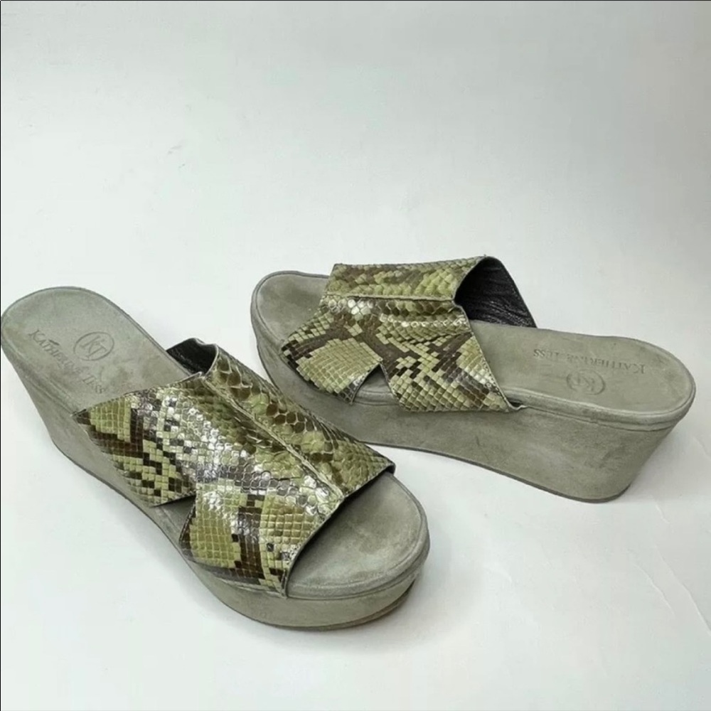 Katherine Tess Slides Sandals Beige Heel